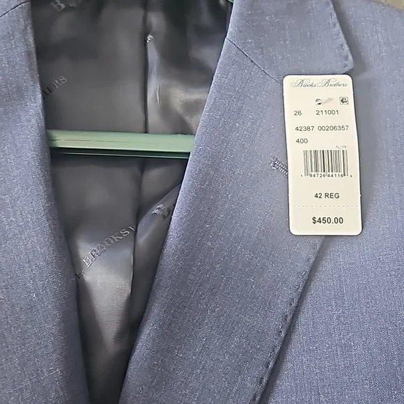 New Brooks Brothers Men's Suit jacket,42 Regular, Navy